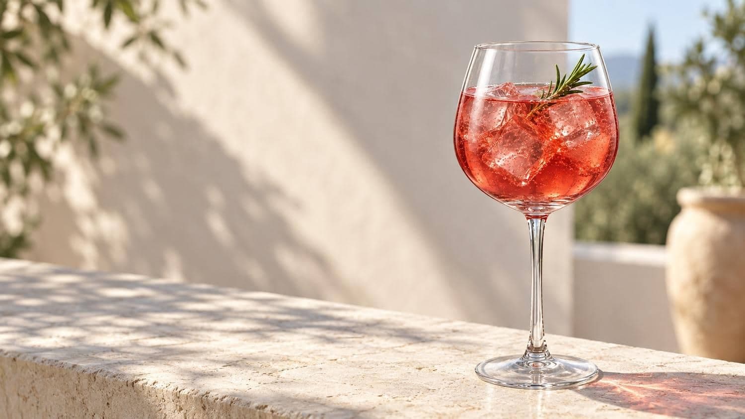 Garden Spritz auf einer sonnigen Terrasse